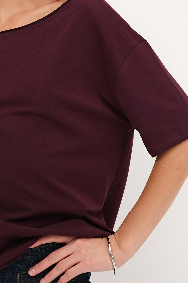 Kayık Yaka Basic T-shirt P1822 - 3