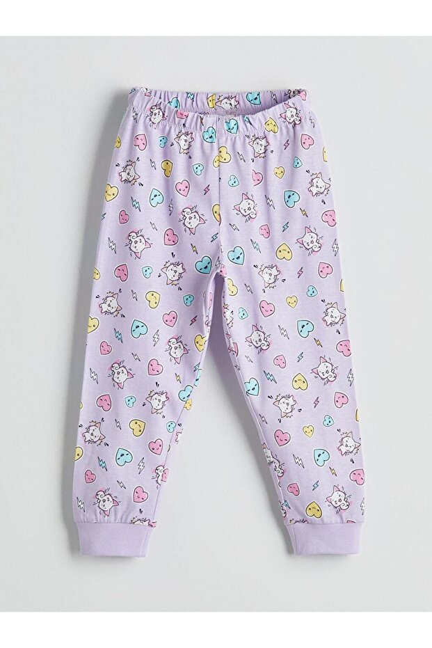 Bisiklet Yaka Kız Çocuk Pijama Takımı (W5) - 5