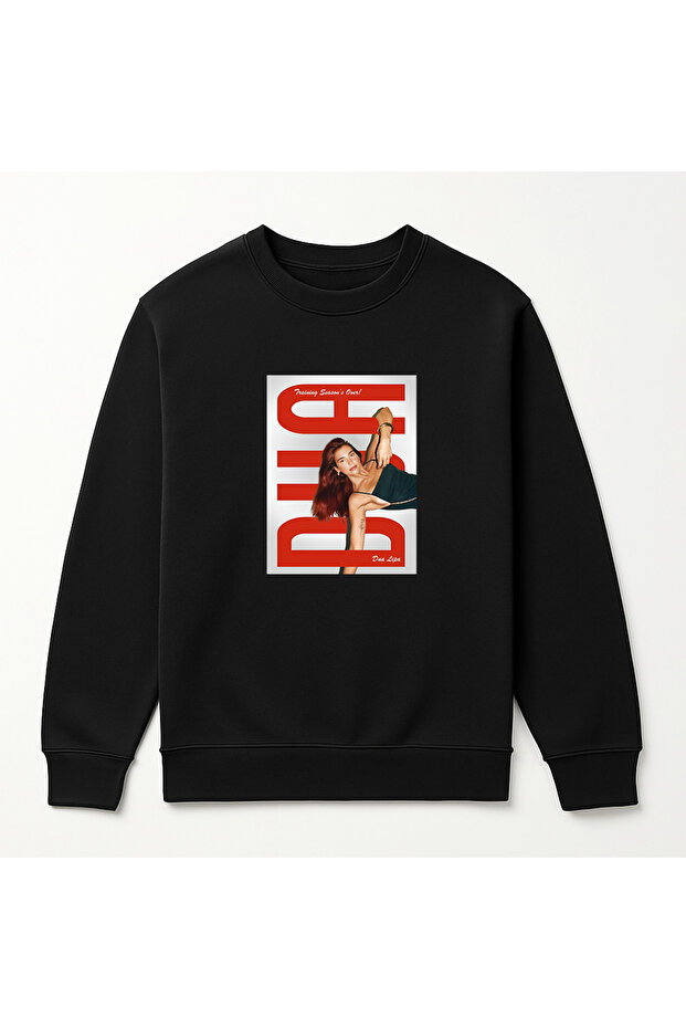Dua Lipa Designed Unisex High Quality Cotton Sweatshirt with Circular Necklace