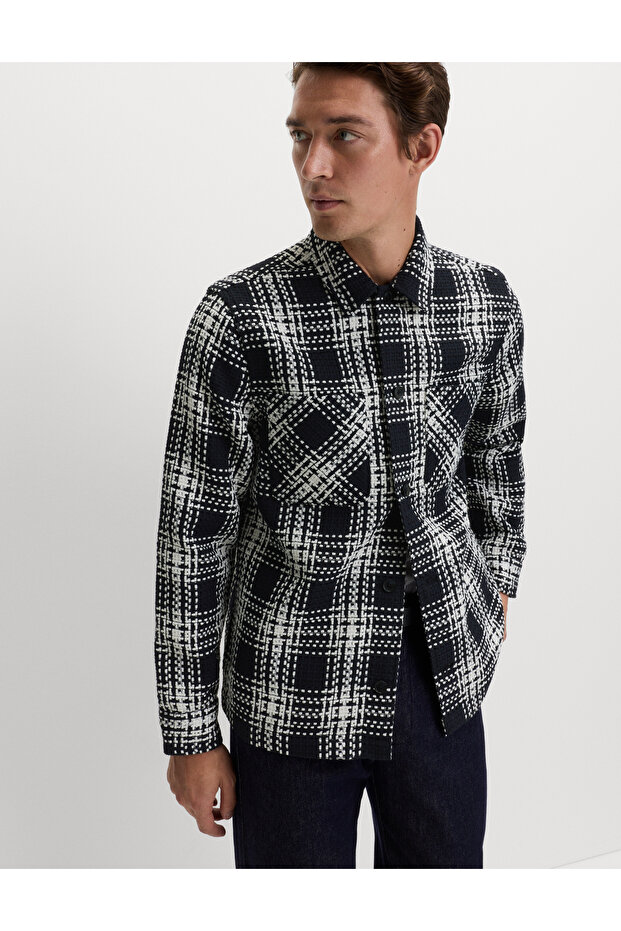 Ekoseli Gömlek Ceket - 1