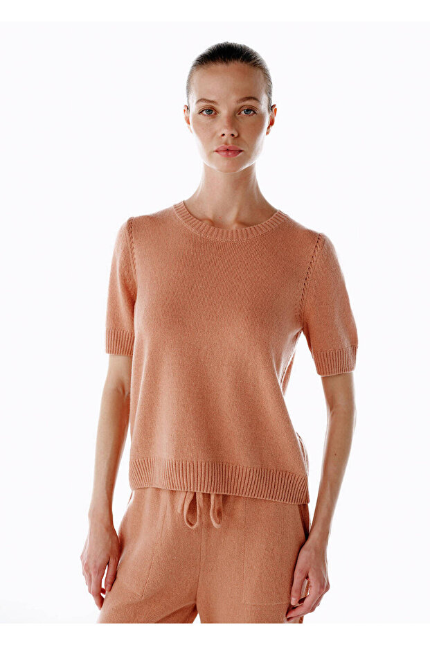 Pembe Kaşmir Triko Üst - 1