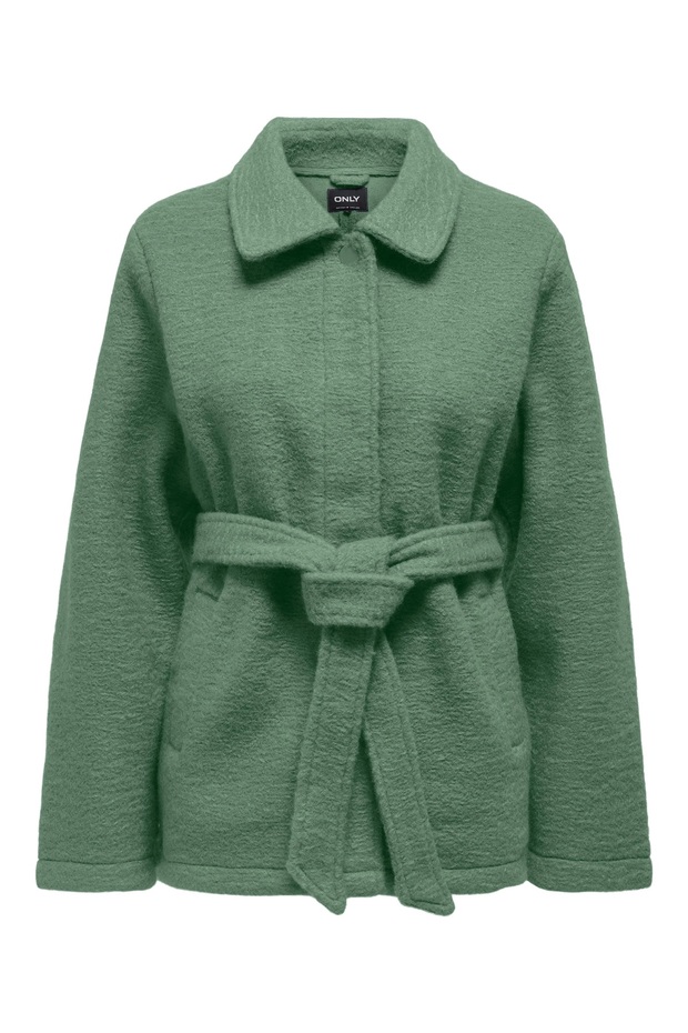 Short green jacket with drawstring - 3