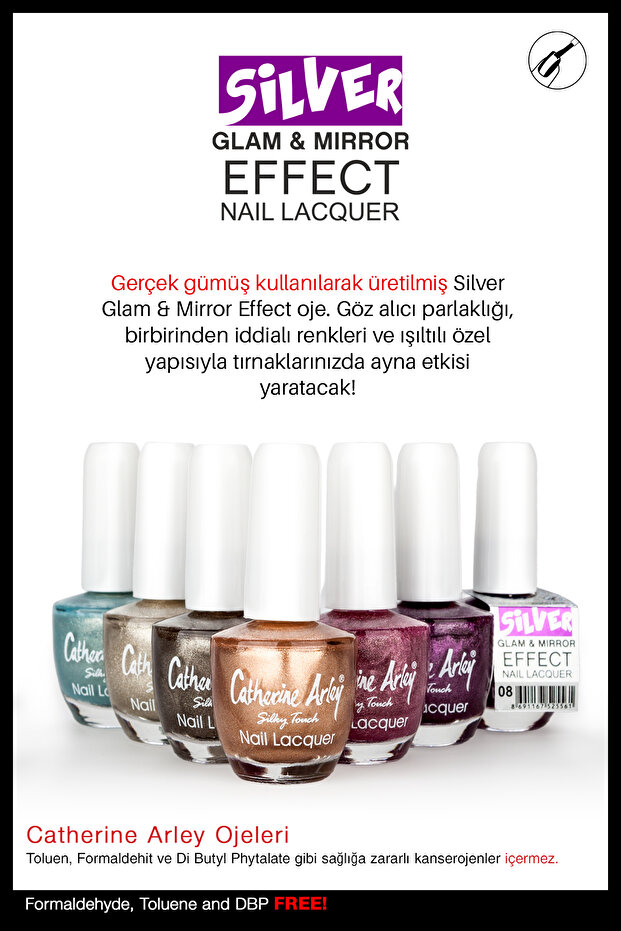 CA Sılver Glam&Mırror Effect Nail Laquer – Sılver Oje – NO: 05 – 14ml - 3