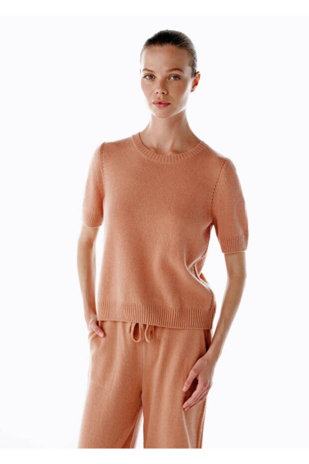 Pembe Kaşmir Triko Üst - 4