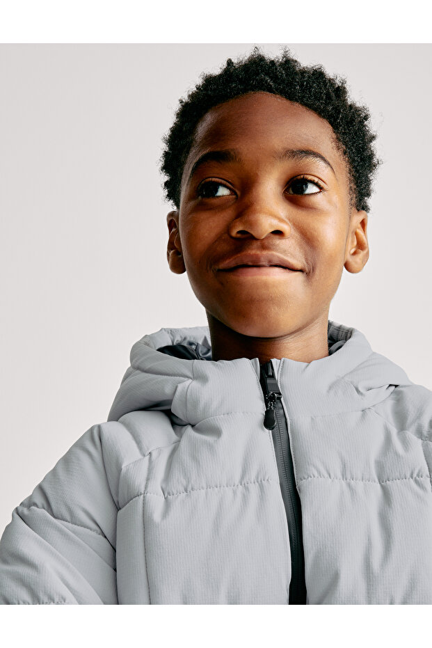 Kapüşonlu Çocuk Mont - 1