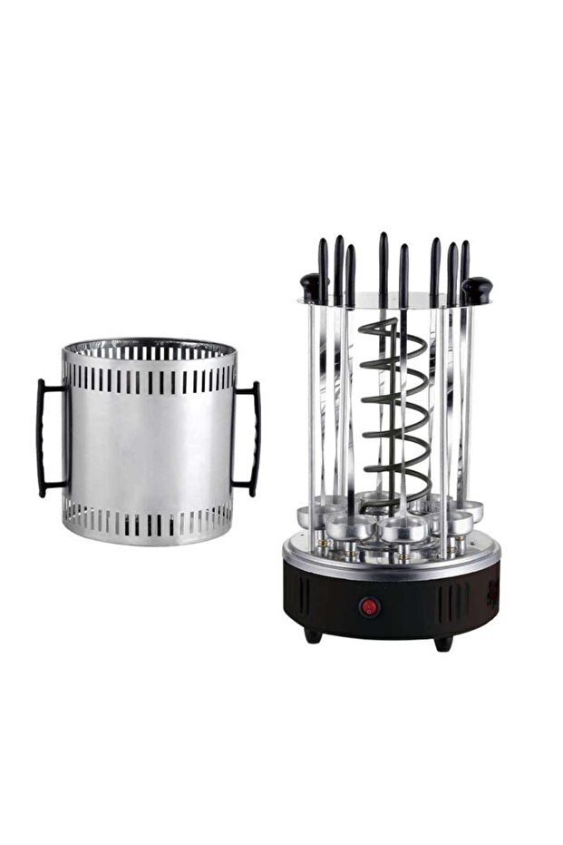 Electric Rotating BBQ Grill, 304 Stainless Steel, 8 Skewers, Vertical Kebab Maker