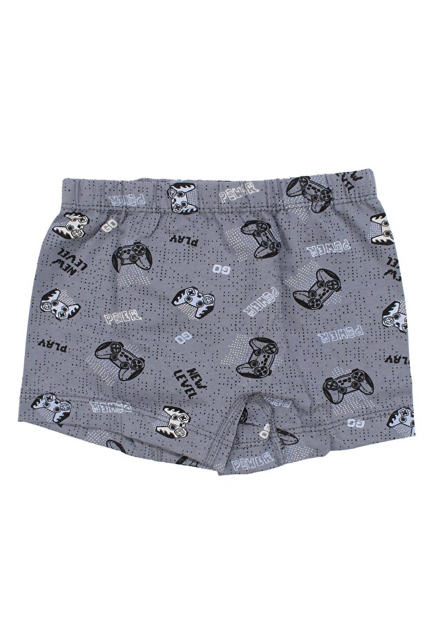 بوكسر منقوش باللون الرمادي للأولاد من عمر 2-3 سنوات - 3