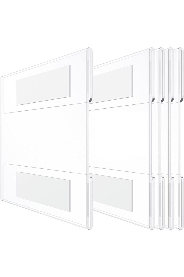 Acrylic Wall-Mounted Sign Holder by SLASA, 6 Pieces, Transparent Frame 6 × 4 Inches with Double-Sid