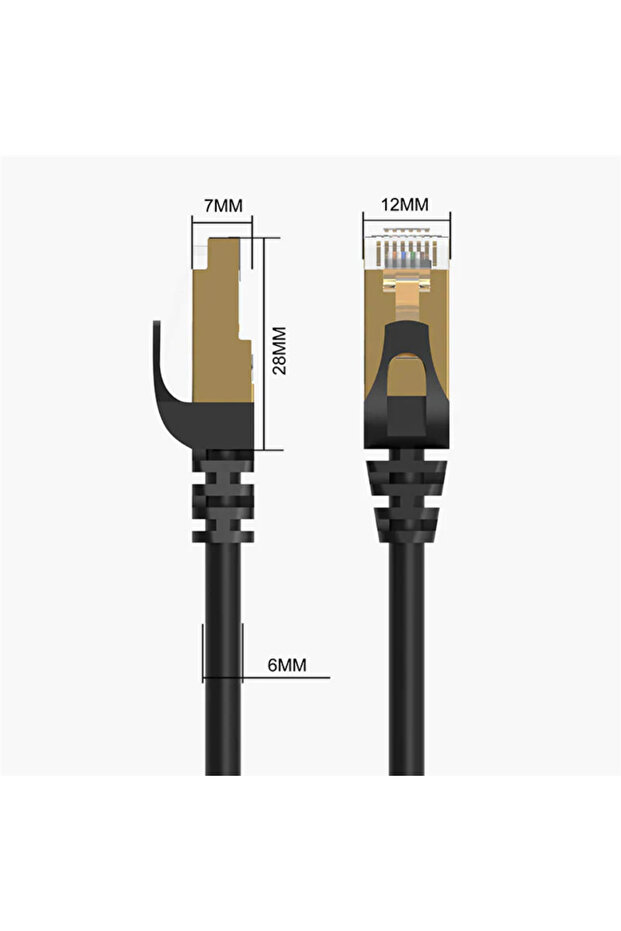 CAT7 5 Metre Ethernet Kablosu - 10GBPS Yüksek Hız, 600MHZ Bant Genişliği, Çift Koruma (Stp), Altın K - 4