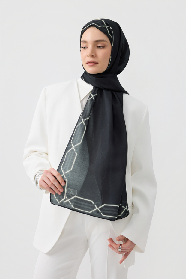 Cotton Twill Şal İnterlock Siyah - 2