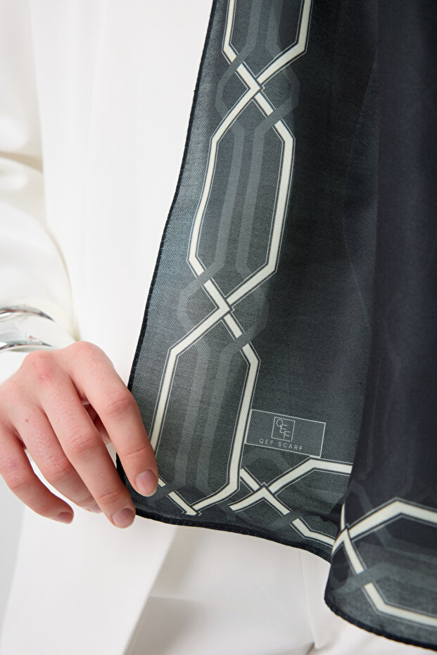 Cotton Twill Şal İnterlock Siyah - 5