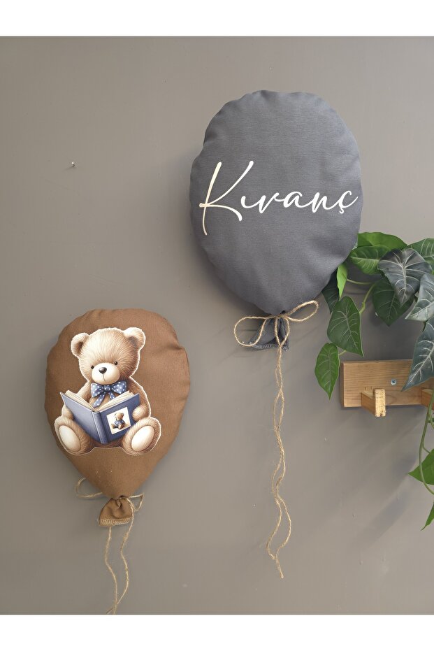 Kumaş ayıcık model açılabilir balon kapı süsü , yenidoğan kapı süsü - 4