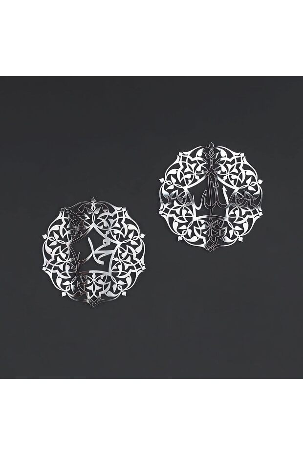 لوحة فنية جدارية من الأكريليك باللون الفضي - 40×40 سم من