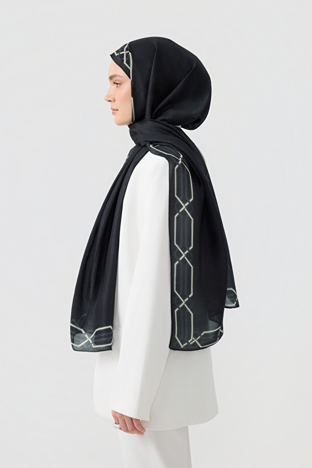 Cotton Twill Şal İnterlock Siyah - 4