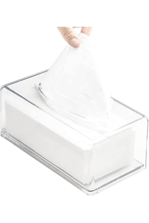 Clear Acrylic Tissue Box Holder – Rectangular Napkin Organizer for Home & Office 22x12x9cm