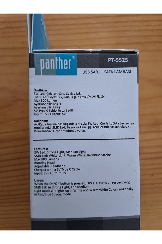 PT-5525 USB Şarjlı Kafa Lambası - 3
