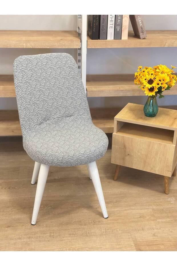 Washable Stretch Elastic Lycra Oval Jacquard Chair Cover - Round Chair Slipcover