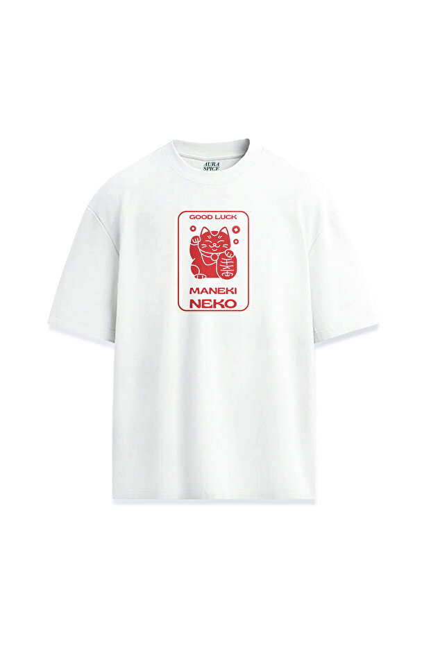 Lucky Cat Japanese Lucky Cat Maneki Neko Printed Unisex T-Shirt