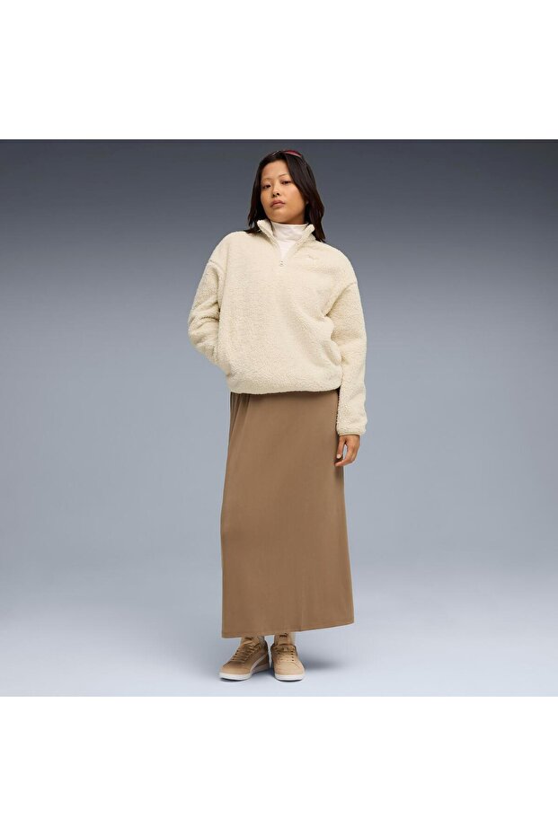 Ess Elevated Half-Zip Crew Kadın Krem Sweatshirt - 2