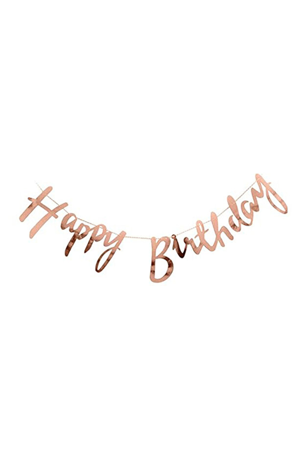Rose Gold Happy Birthday Banner