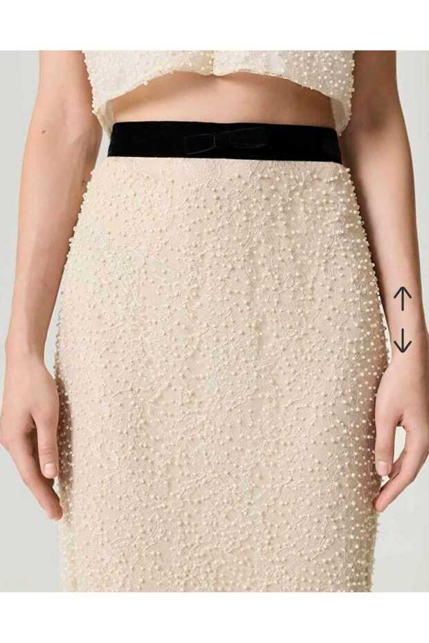 İNCİ İŞLEMELİ MAXİ ETEK - 5