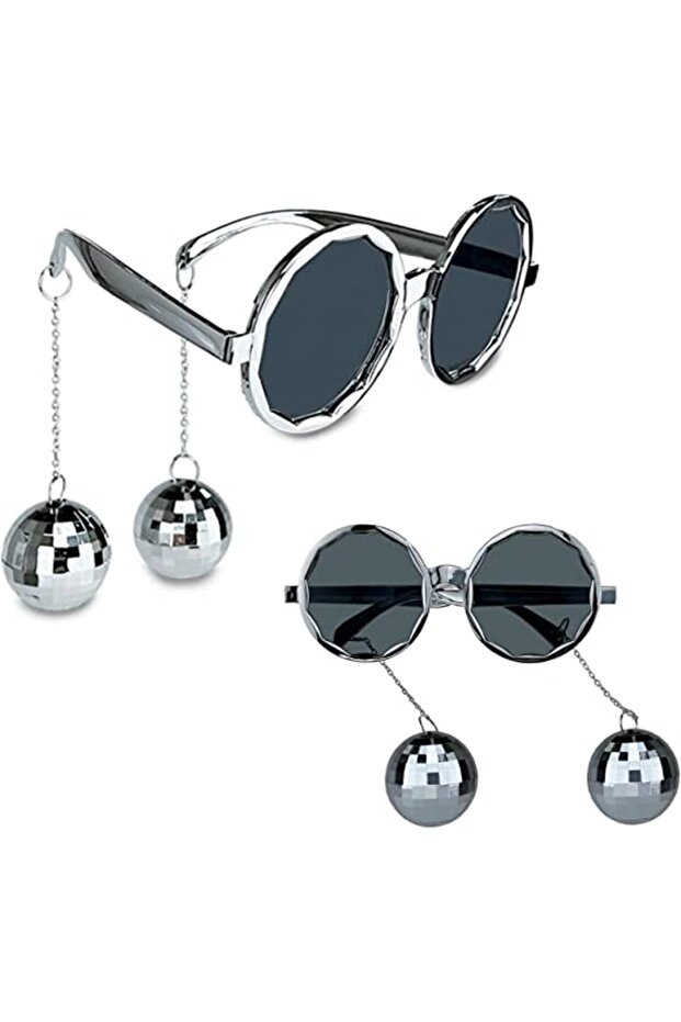 Disco Bulk Party Glasses with Earrings Silver Color