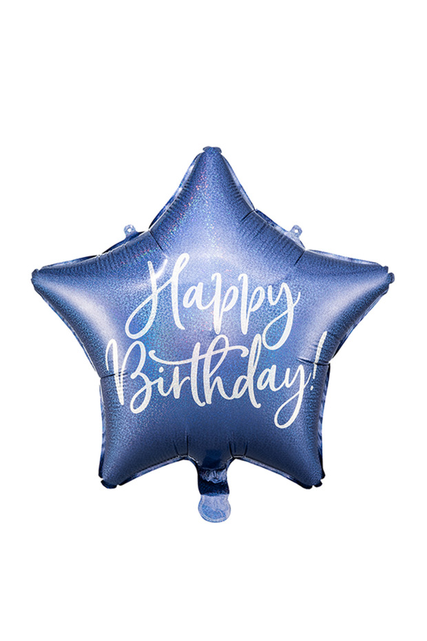 Foil balloon Happy Birthday, 40cm, navy blue