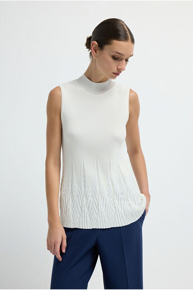 Dik Yaka Triko Bluz - 4