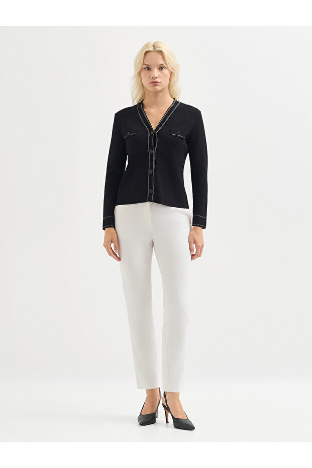 Kadın Triko Hırka-Siyah - 1