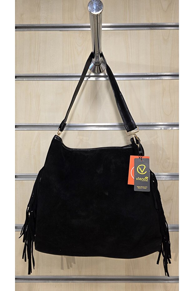 Tasseled Genuine Suede Leather Women's Shoulder Bag