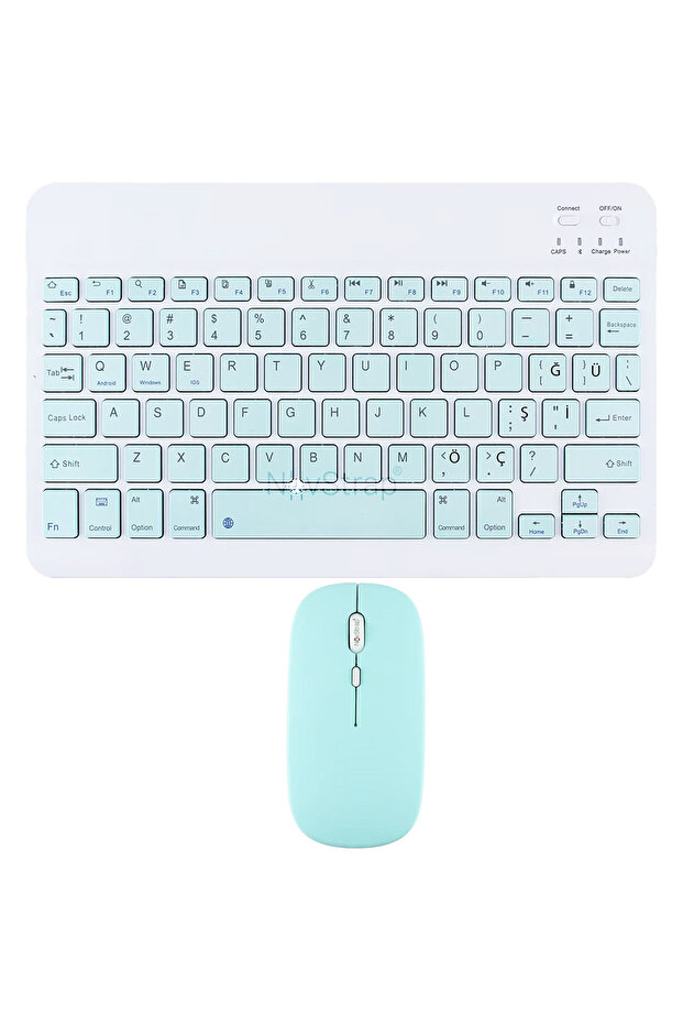 Apple İpad Mini 2 3 4 5 6 7 ile Uyumlu Üretilmiş Bluetooth Klavye Mouse Seti - 1
