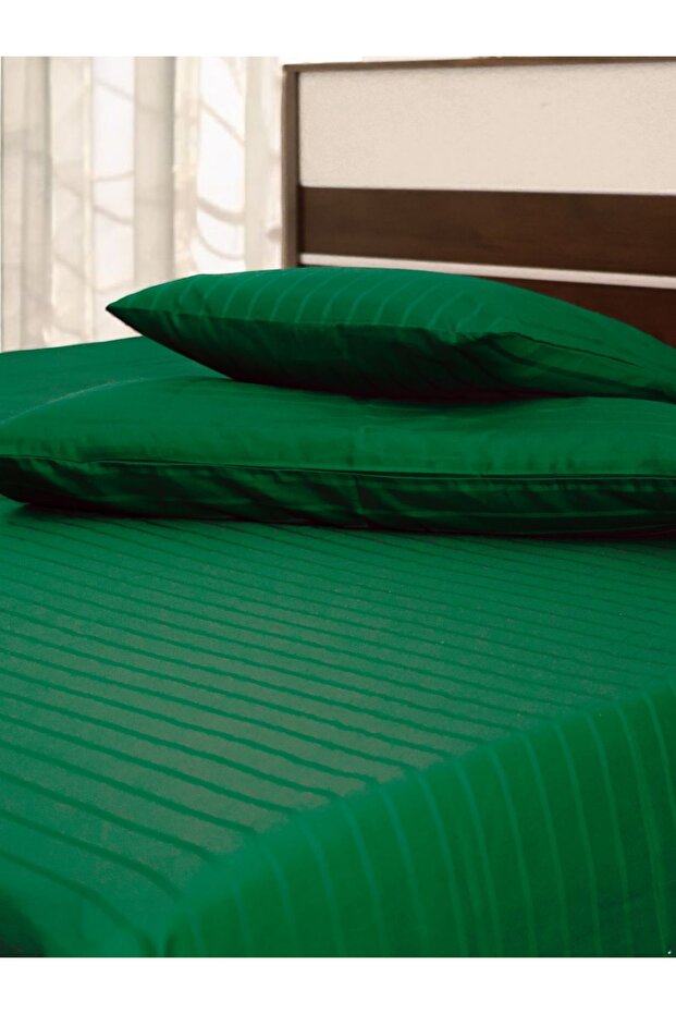 Hotel Linen King Bed Sheet 3pcs Set, 100% Cotton 250Tc Sateen 2cm Stripe.