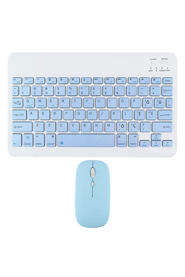 Samsung Galaxy Tab S10 S9 S8 S7 Fe Plus Ultra Lite ile Uyumlu Bluetooth Klavye Mouse Seti - 1