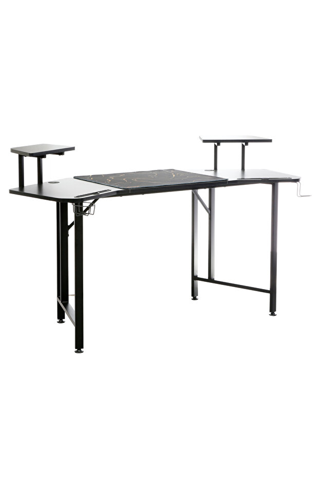 STE160C COMPUTER GAMING TABLE 1.6M DESK WITH MOUSE PAD & RGB STRIP LIGHT - 1