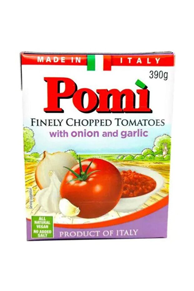 Finely chopped tomatoes with Onion and garlic 390gmx6pcs