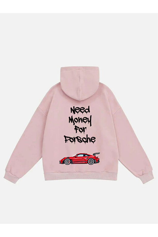Unisex Need Money for Printed Hooded Fleece Oversize Sweatshirt