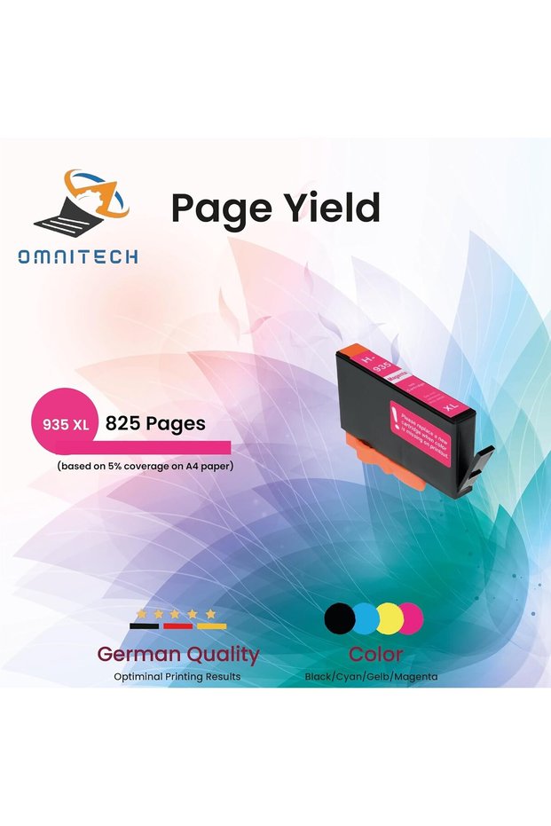 934XL 935XL Magenta Ink Cartridge - Compatible with Ink HP OfficeJet 6100, 6800, 6812, 6815, 6820, 6