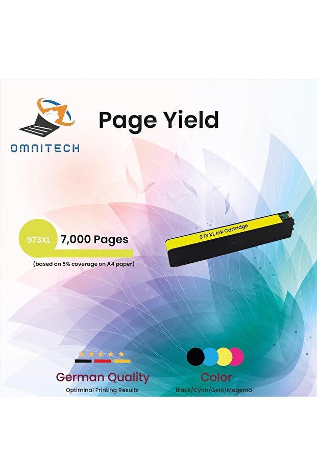 973XL Yellow Ink Cartridge - Compatible with Ink HP PageWide Pro 452, 477, 577, 552 PageWide P55250