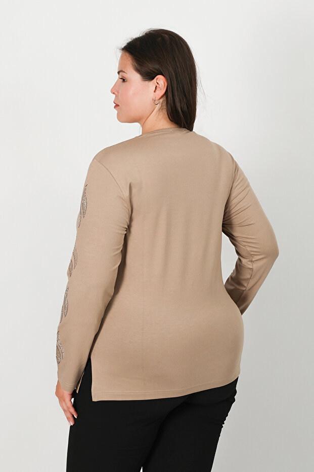 Taş Baskı Penye Bluz - 5