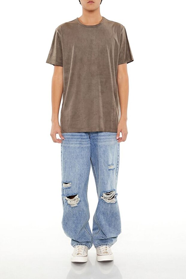 Basic Bisiklet Yaka Tişört - 4