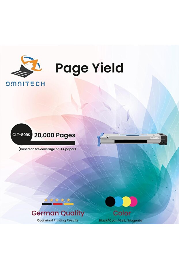 Omni Tech CLT-809S Black High Yield Toner Cartridge - Compatible with Printer Samsung MultiXpress CL