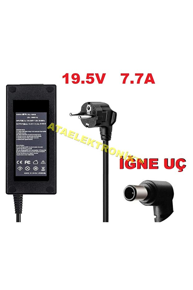 Lg - Sony Monitor Tv Adapter 19.5 Volt 19.5V 19 Volt 19V Needle Tip End 7.7 Ampere