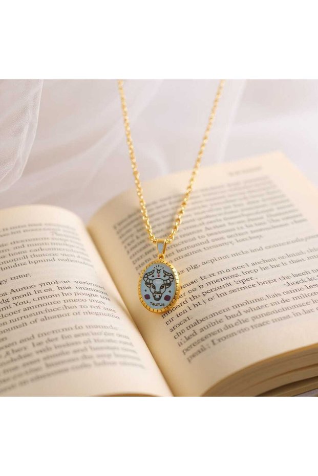 Taurus Zodiac Necklace – Special Design Jewelry with Zodiac Figure on Gold Color Chain