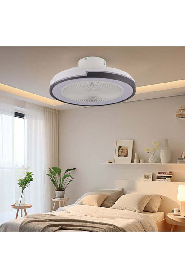 LED Chandelier with Fan, ESC-CF01, 6 Speeds, Remote Control Included - 2