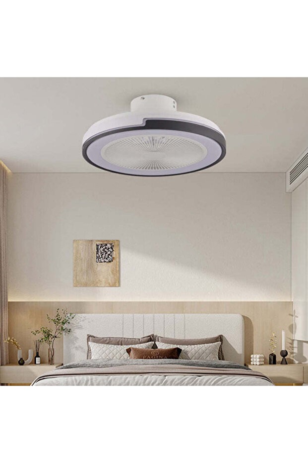 LED Chandelier with Fan, ESC-CF01, 6 Speeds, Remote Control Included - 3