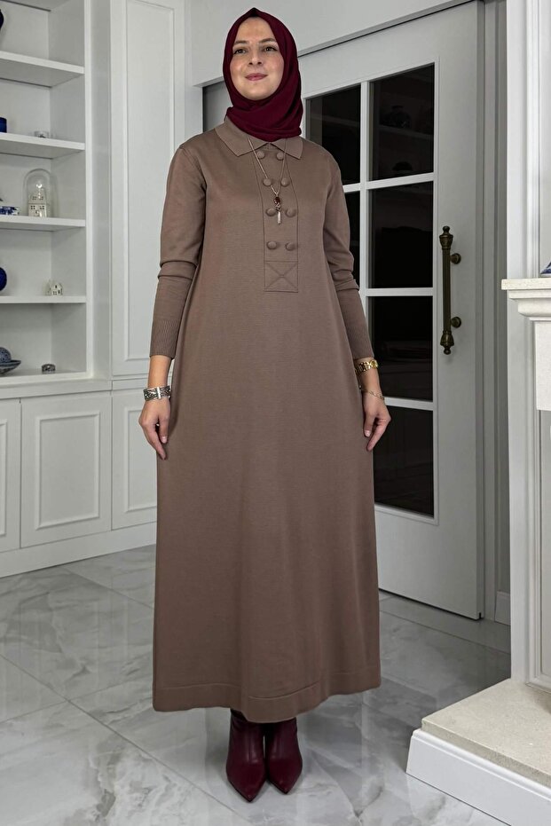 Laçin Knitwear Dress Milky Coffee