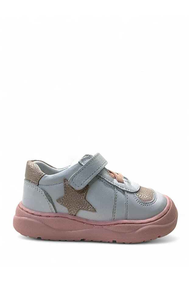 590 Orthopedic 100% Genuine Leather Baby Girl White/Pink Sneaker