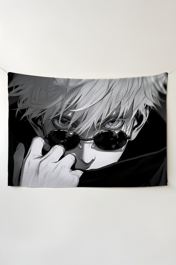 Jujutsu Kaisen Horizontal Wall Covering – Anime-Themed Quality Fabric Room Decor Tapestry Wall Carpet