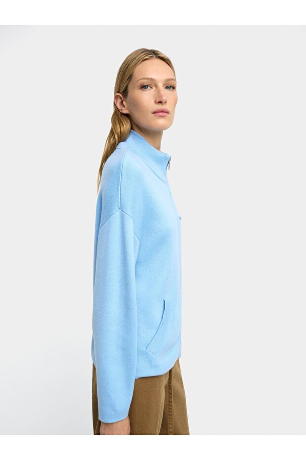 Fermuarlı Örme Hırka - 3