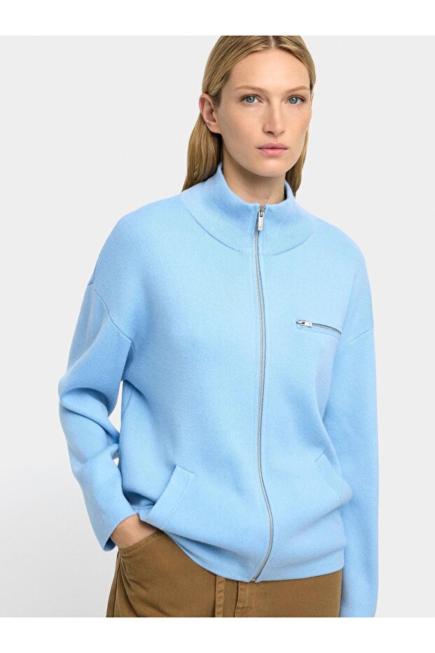 Fermuarlı Örme Hırka - 2